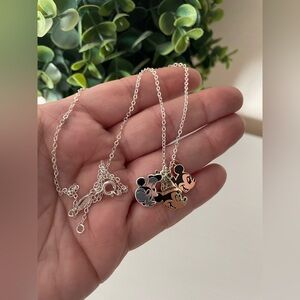 Disney Mickey Mouse Charm Pendant Silver tone Necklace